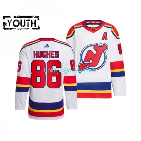 Dětské Hokejový Dres New Jersey Devils JACK HUGHES 86 Adidas 2022-2023 Reverse Retro Bílý Authentic